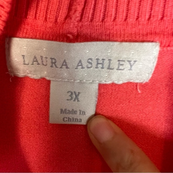 Laura Ashley Women's Open Front Cardigan Red 3X Longline FLAW - Picture 2 of 11